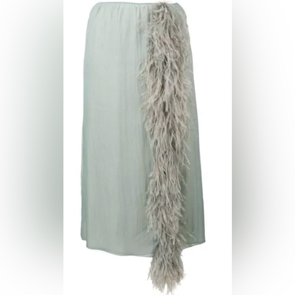 Prada Feather Trimmed Skirt